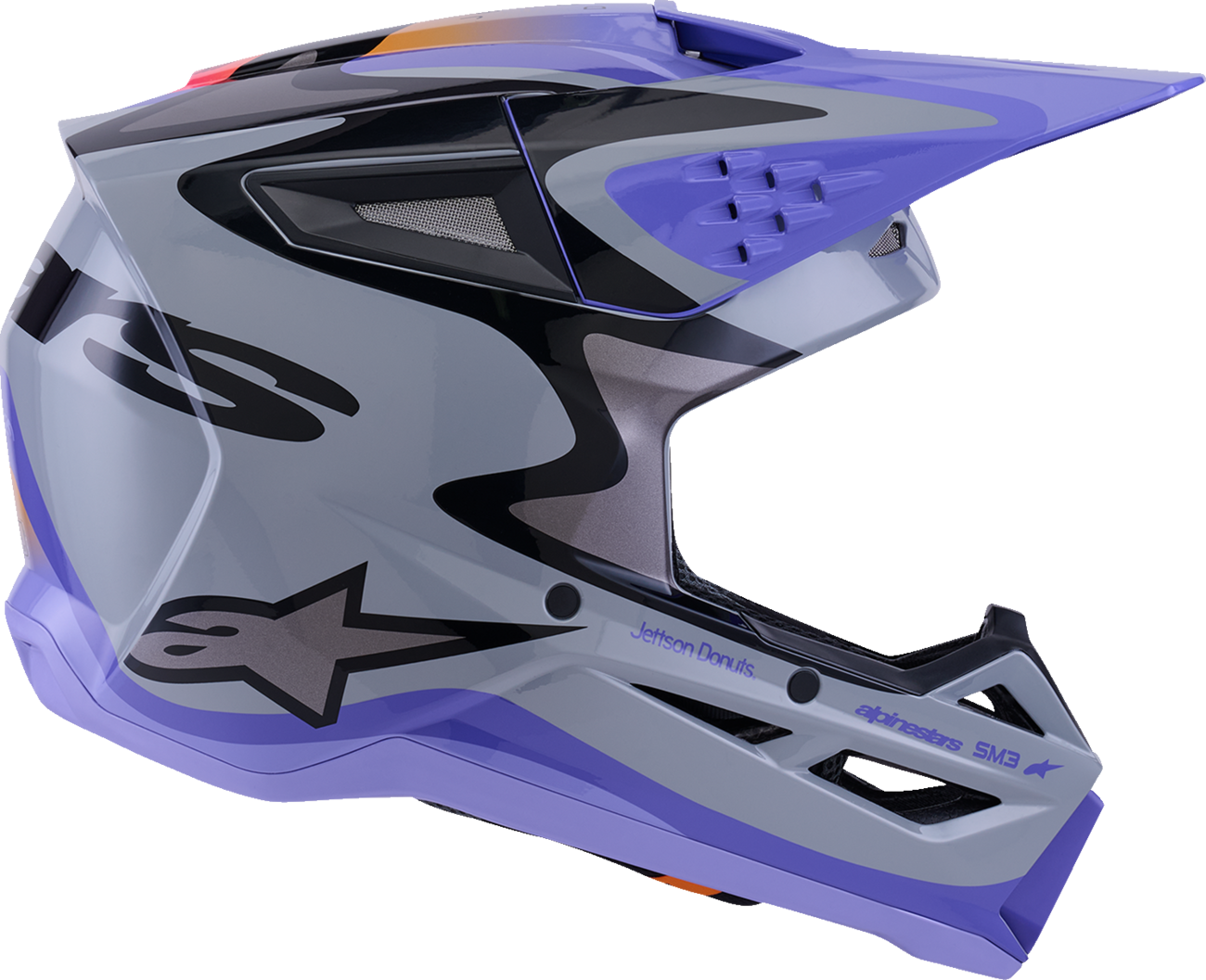 ALPINESTARS HELMET SM3 JETTSON GRAY/PUR/BLK L 8302726-9277-L