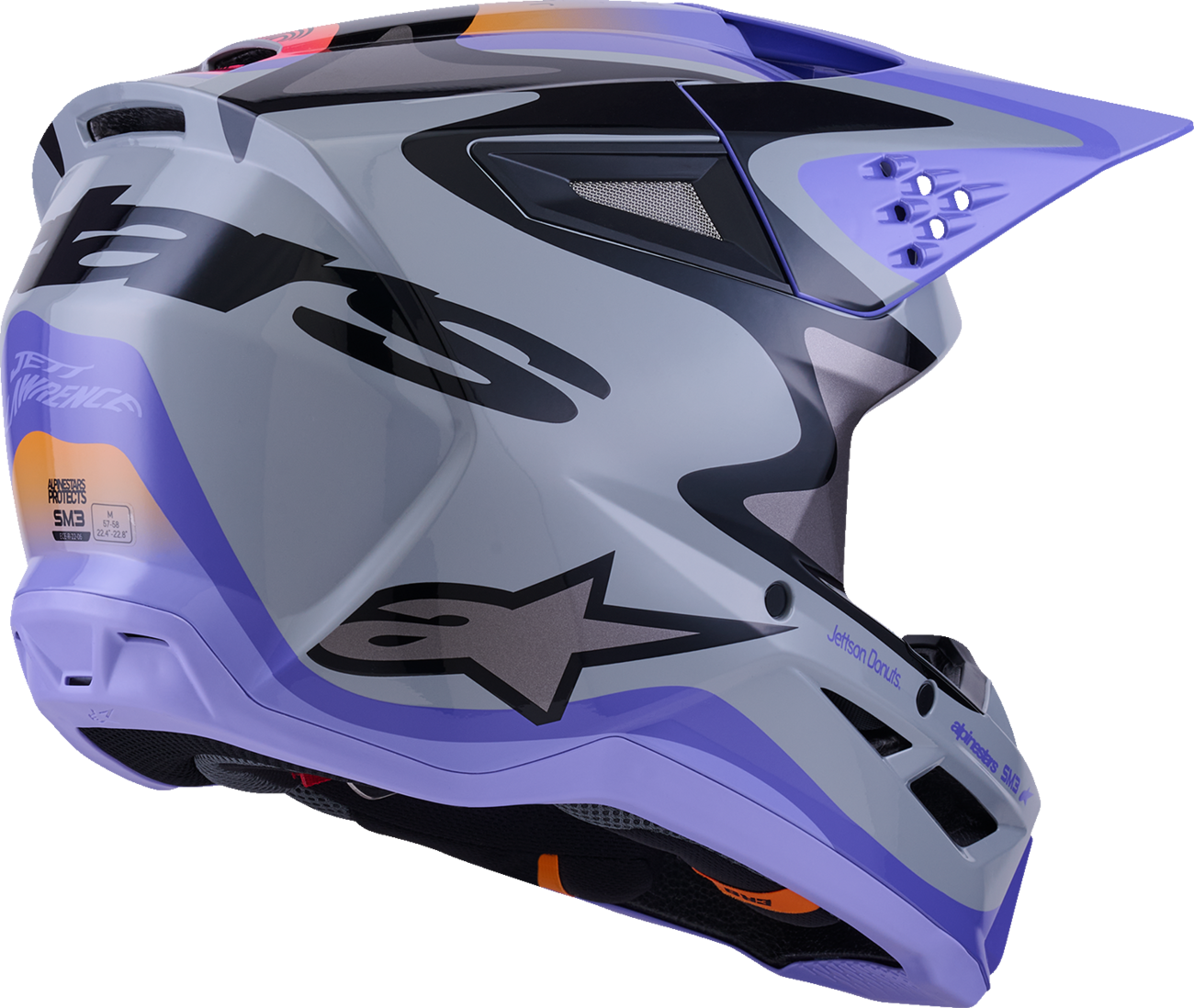ALPINESTARS HELMET SM3 JETTSON GRAY/PUR/BLK M 8302726-9277-M