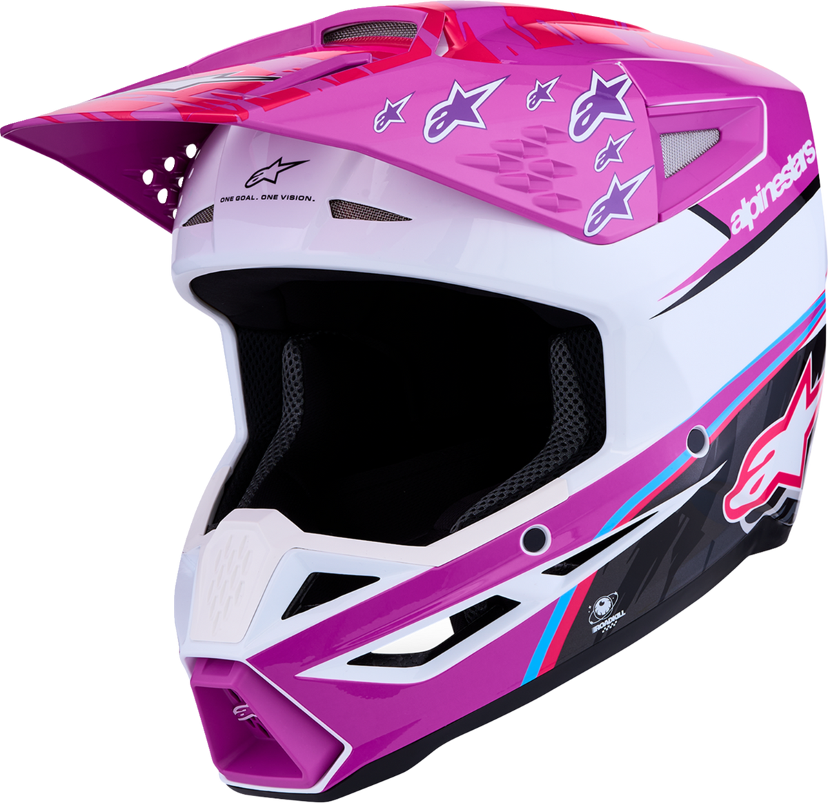 ALPINESTARS HELMET SM3 FALCON PUR/WHT/PNK M 8300827-3222-M