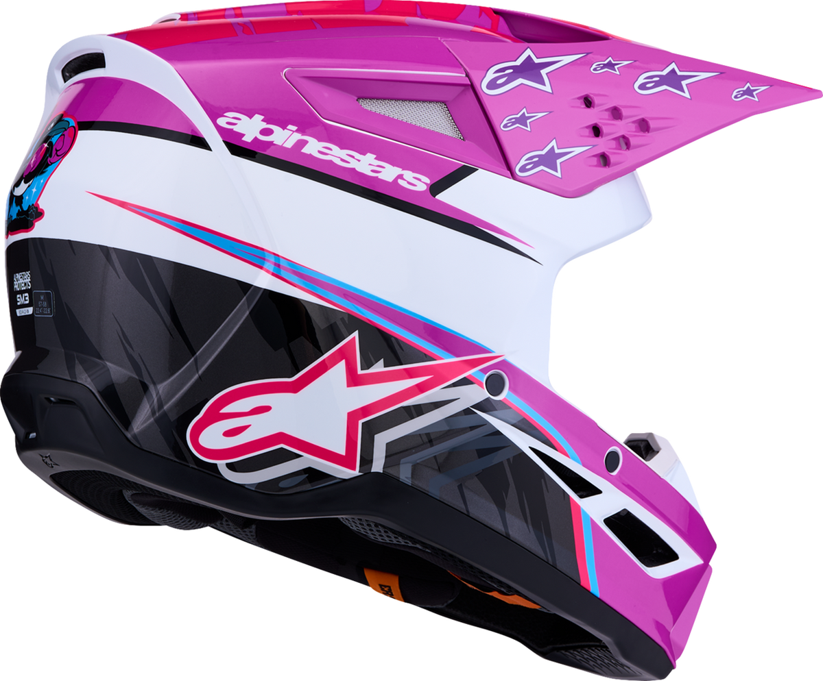 ALPINESTARS HELMET SM3 FALCON PUR/WHT/PNK M 8300827-3222-M