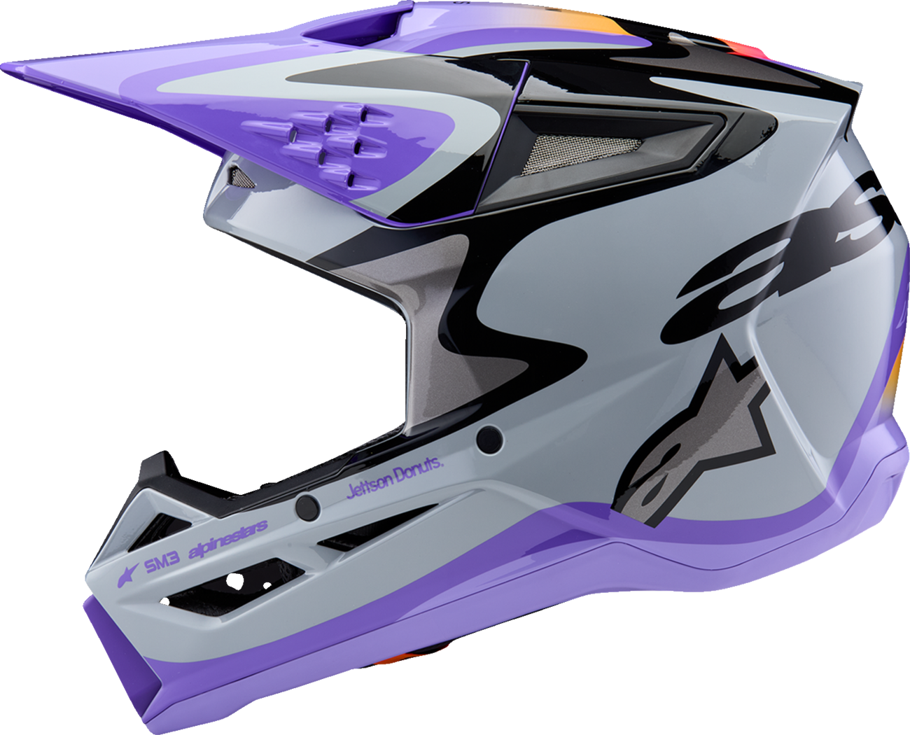 ALPINESTARS HELMET YTH SM3 JETTSON GRAY/PUR/BLK YS 8303126-9277-YS