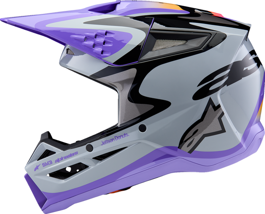 ALPINESTARS HELMET YTH SM3 JETTSON GRAY/PUR/BLK YS 8303126-9277-YS