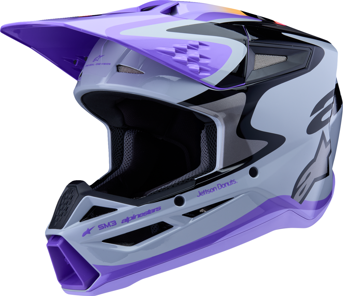 ALPINESTARS HELMET YTH SM3 JETTSON GRAY/PUR/BLK YS 8303126-9277-YS
