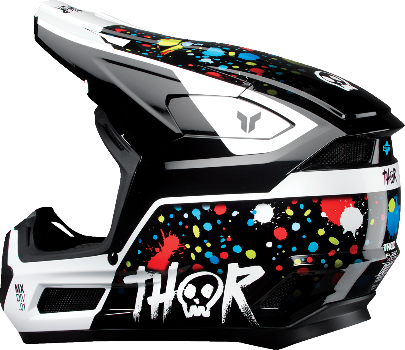 THOR FLEET YTH DEFY SPLAT BLACK MD 0111-1766