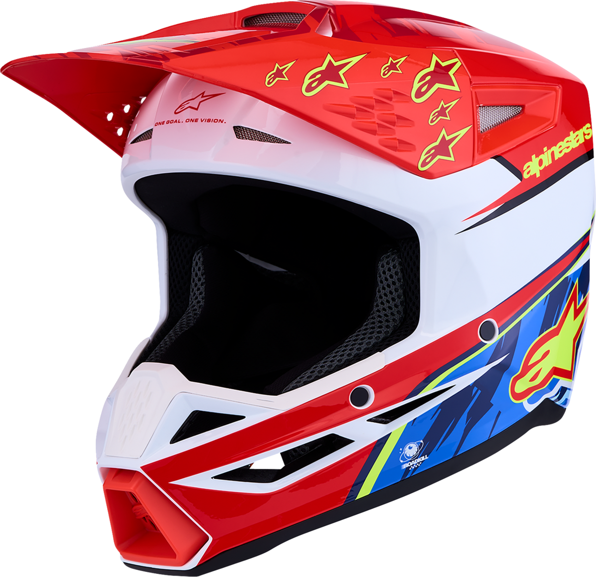 ALPINESTARS HELMET YTH SM3 FALCON RD/WH/BL YL 8301227-3206-YL