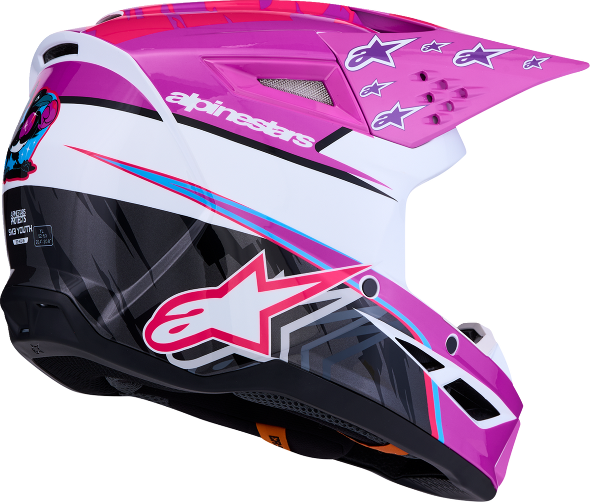 ALPINESTARS HELMET YTH SM3 FALCON PU/WH/PK YM 8301227-3222-YM