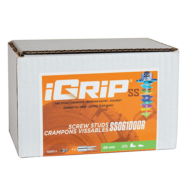 IGRIP SS-06R SHOULDERED RACING TIRE STUDS 6MM 1000PK SS-061000R
