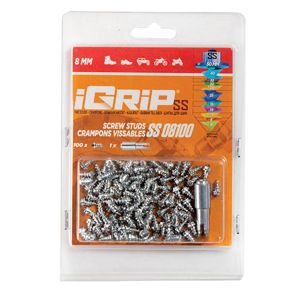 IGRIP SS-08 SHOULDERED TIRE STUDS 8MM 100PK SS-08100
