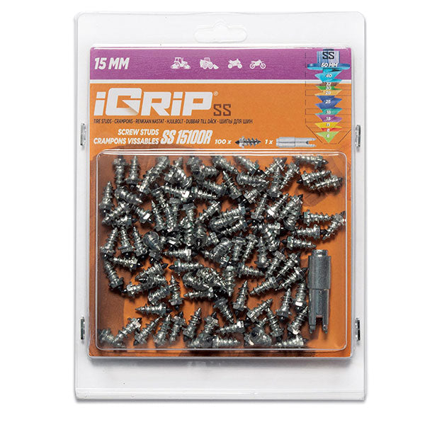 IGRIP SS-15R SHOULDERED RACING TIRE STUDS 15MM 100PK SS-15100R