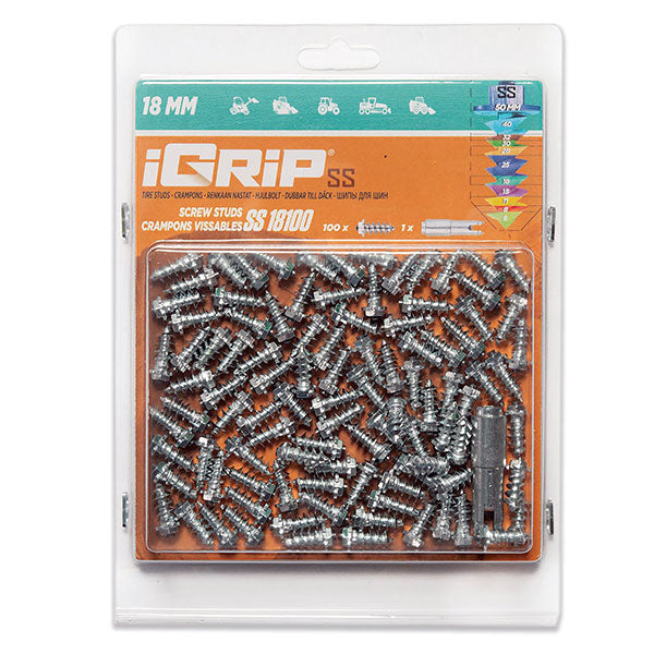IGRIP SS-18 SHOULDERED TIRE STUDS 18MM 100PK SS-18100