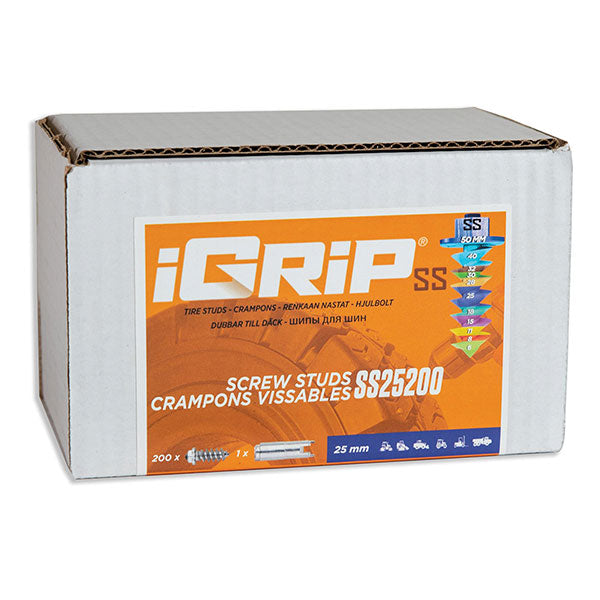 IGRIP SS-25 SHOULDERED TIRE STUDS 25MM 200PK SS-25200