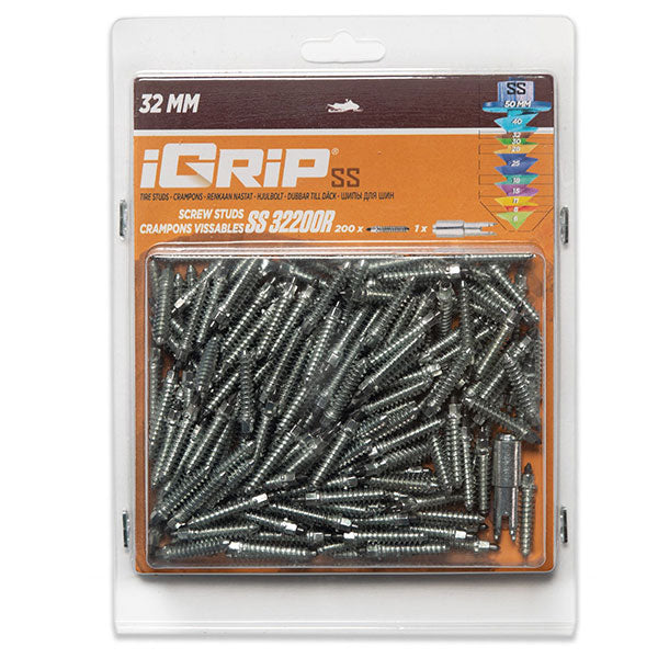 IGRIP SS-32R SHOULDERED RACING TIRE STUDS 32MM 200PK SS-32200R