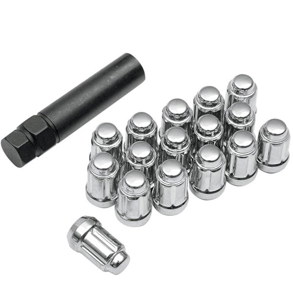 CARLSTAR CHROME LUG NUTS 16PK 12MM X 1.5IN TAPERED SPLINED WITH KEY ALUG20BX