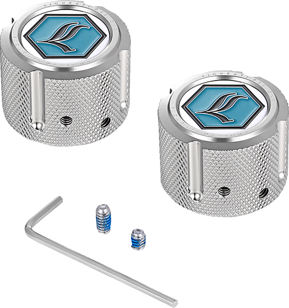 FIGURATI DESIGNS LEGENDS FRONT AXLE NUT COVER SILVER FD02-FAC-SS