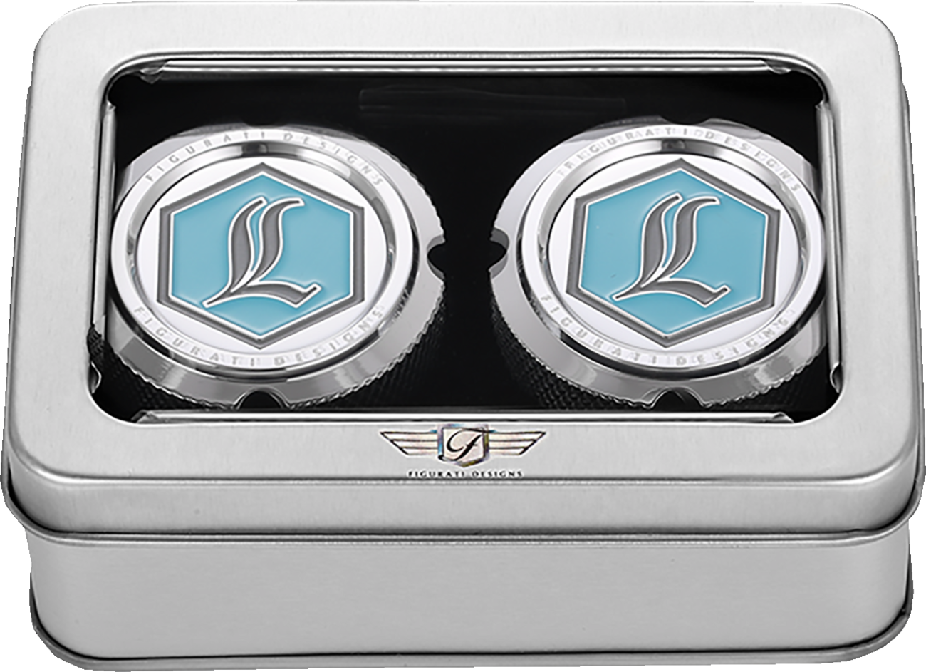FIGURATI DESIGNS LEGENDS FRONT AXLE NUT COVER SILVER FD02-FAC-SS