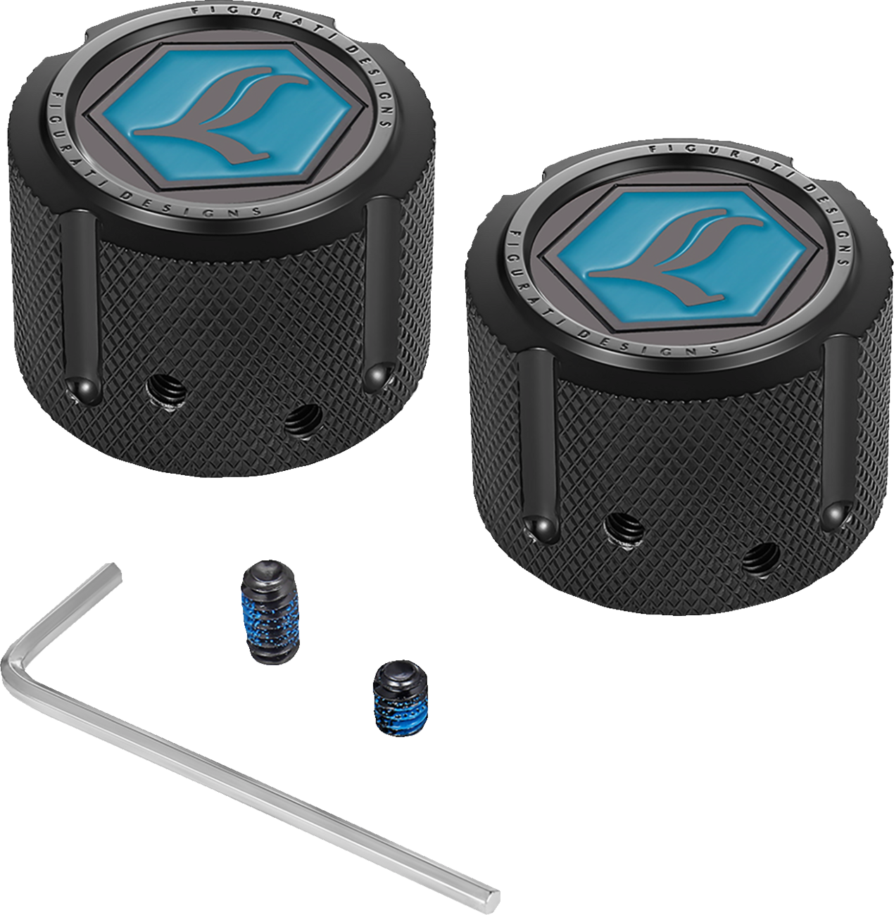 FIGURATI DESIGNS LEGENDS FRONT AXLE NUT COVER BLACK FD02-FAC-BLK