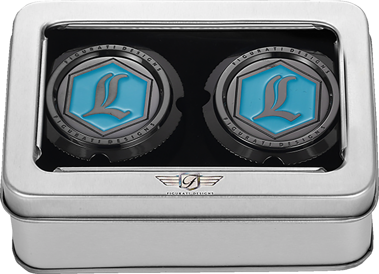 FIGURATI DESIGNS LEGENDS FRONT AXLE NUT COVER BLACK FD02-FAC-BLK
