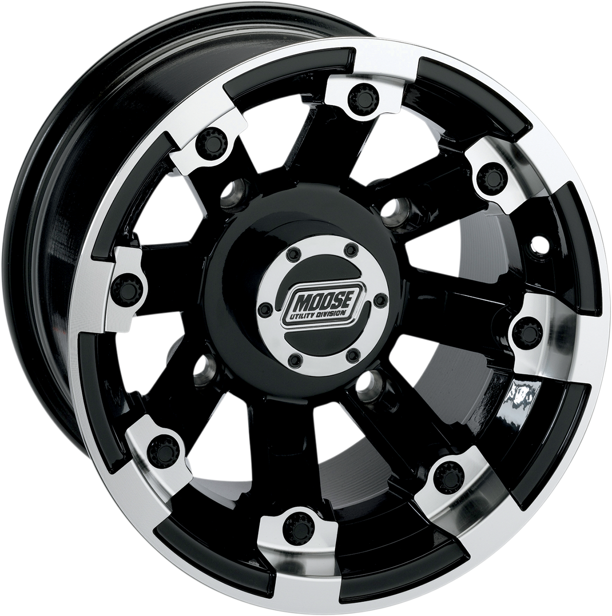 MOOSE UTILITY DIVISION TYPE 393X 14X7 4/110 4+3 MACHINED W/BLK 393MO147110BW4