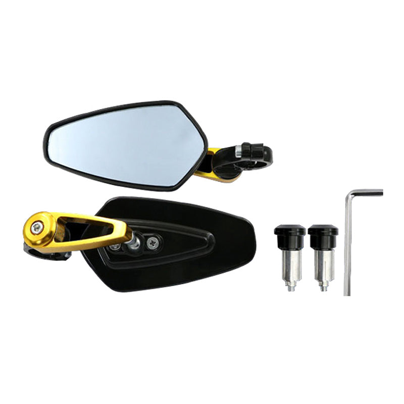 TOXIC HANDLEBAR END MIRROR OVAL PENTA BLACK-GOLD (PR) 029768