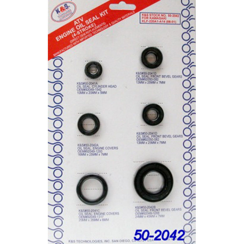 K&S ENG.SEAL KIT 6PCS KLF220/250 88-08 BAYOU. 50-2042