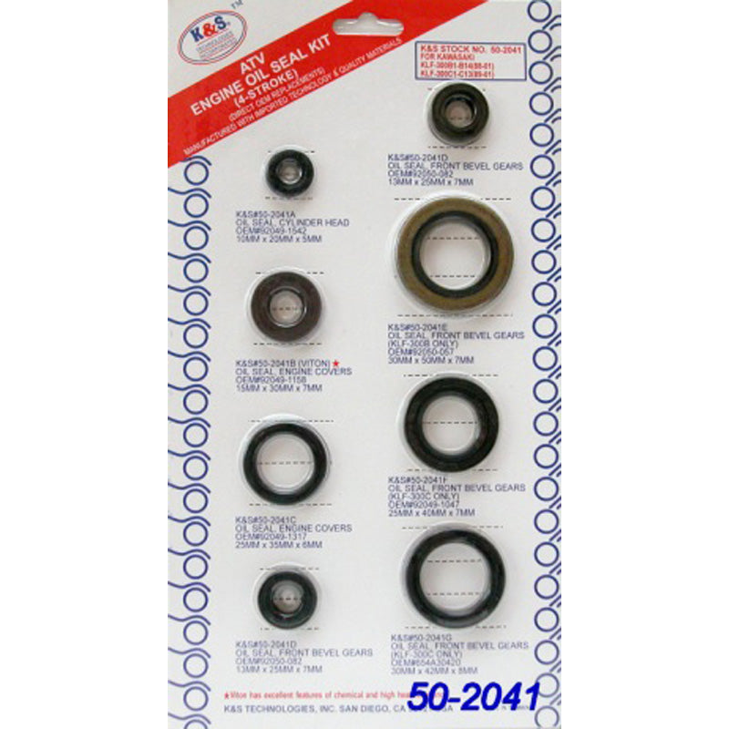 K&S ENG.SEAL KIT 8PCS KLF300B/C 88-04. 50-2041