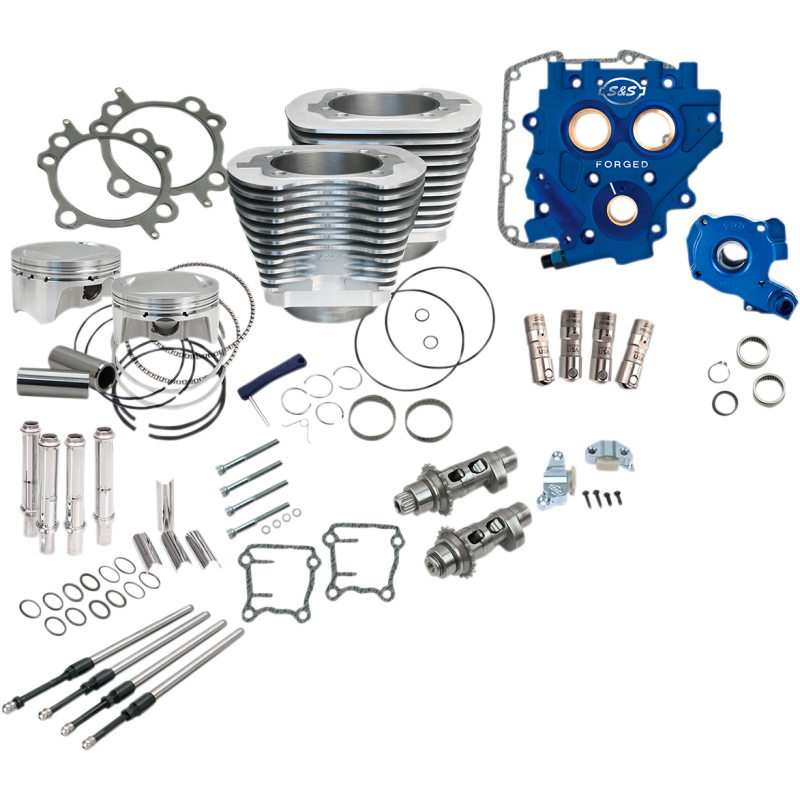 S&S CYCLE POWR PK, 4"BORE, SILV, 585CE, 07-17 EXC 17 TOURING 330-0666