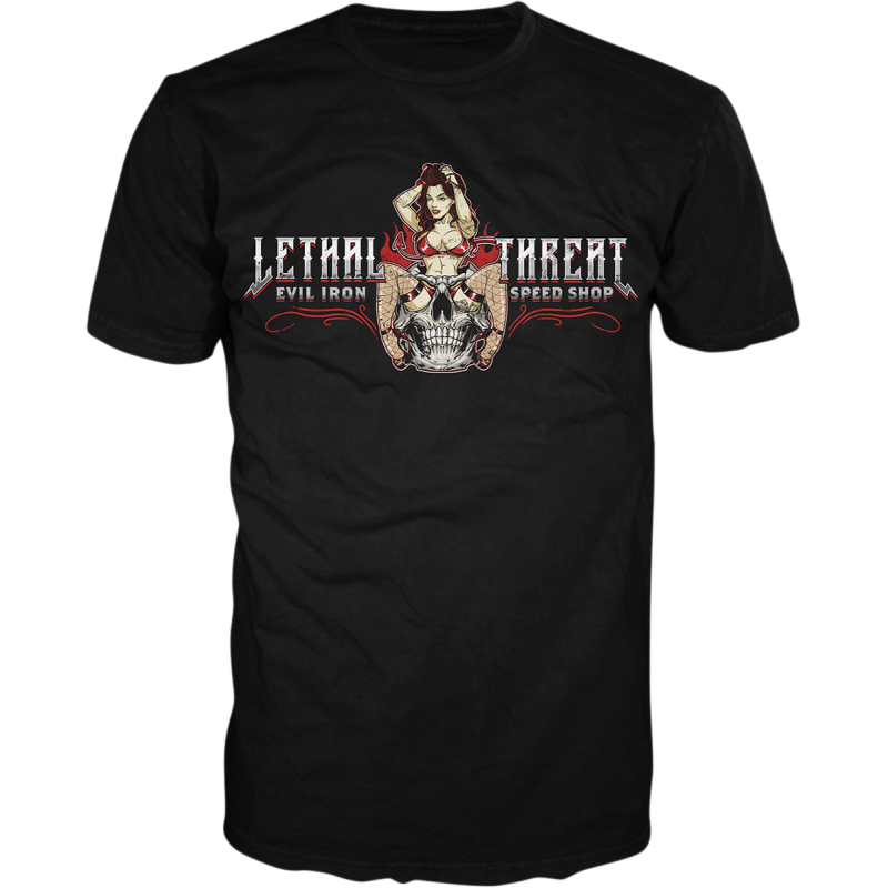 LETHAL THREAT TEE EVIL IRON BLACK LG LT20893L