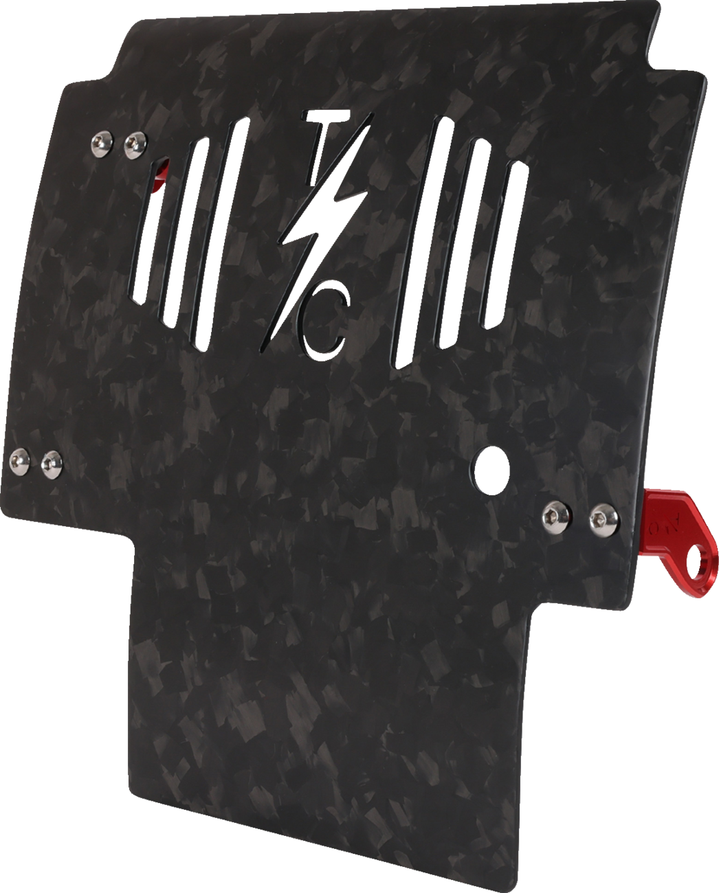 THRASHIN SUPPLY CO. PLATE SKID CARBON FORGED W/RED 2024 FLHX FLTRX TSC-3035-2