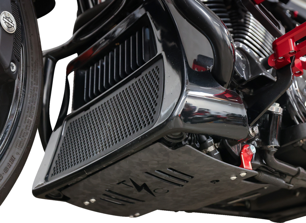 THRASHIN SUPPLY CO. PLATE SKID CARBON FORGED W/RED 2024 FLHX FLTRX TSC-3035-2