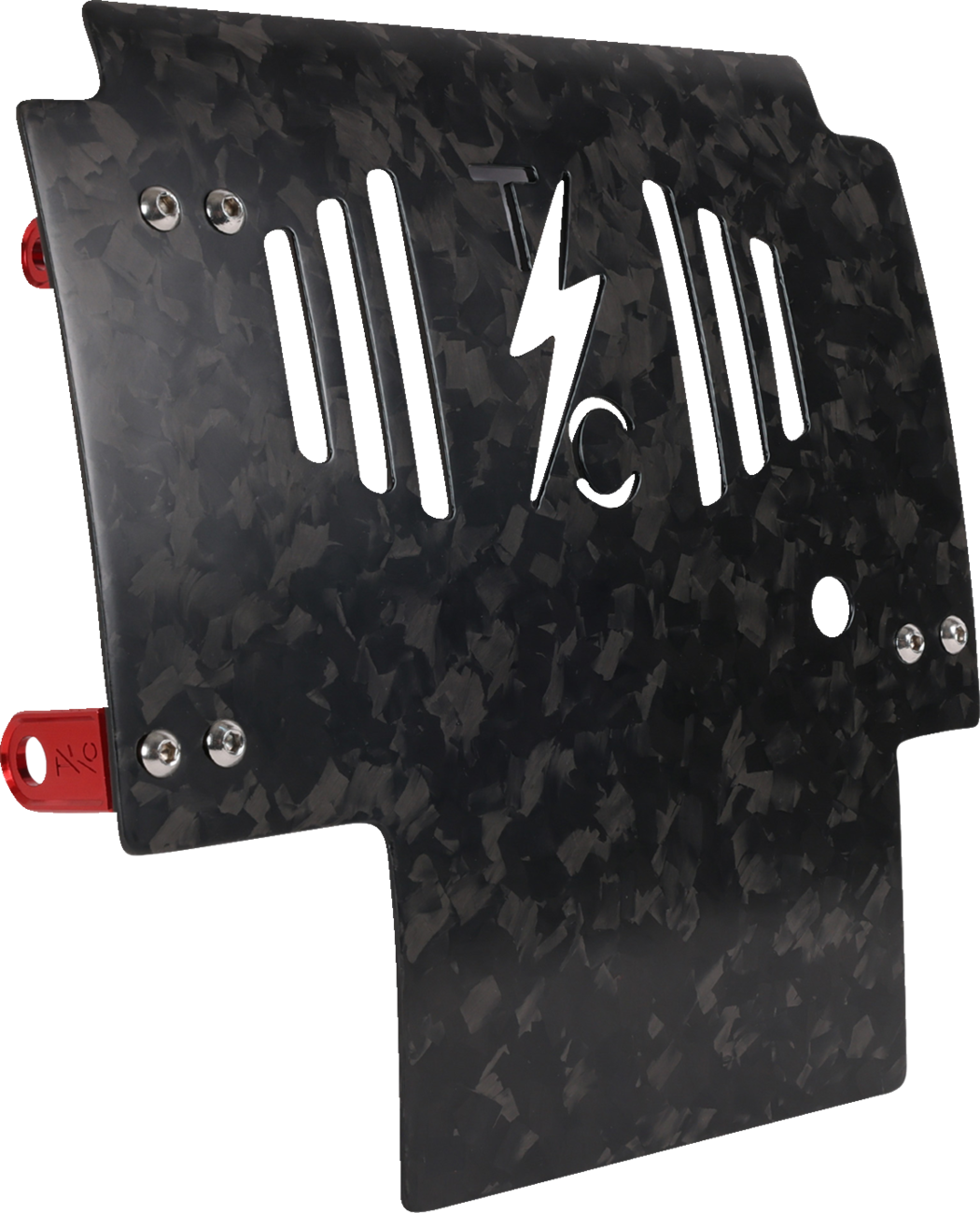 THRASHIN SUPPLY CO. PLATE SKID CARBON FORGED W/RED 2024 FLHX FLTRX TSC-3035-2