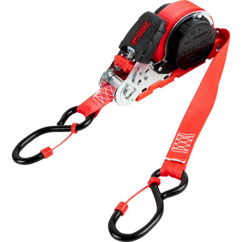 ERICKSON 1X16 1500LB SELF LOCK RETRACTABLE RATCHET STRAP W LOCK HOOK 01435