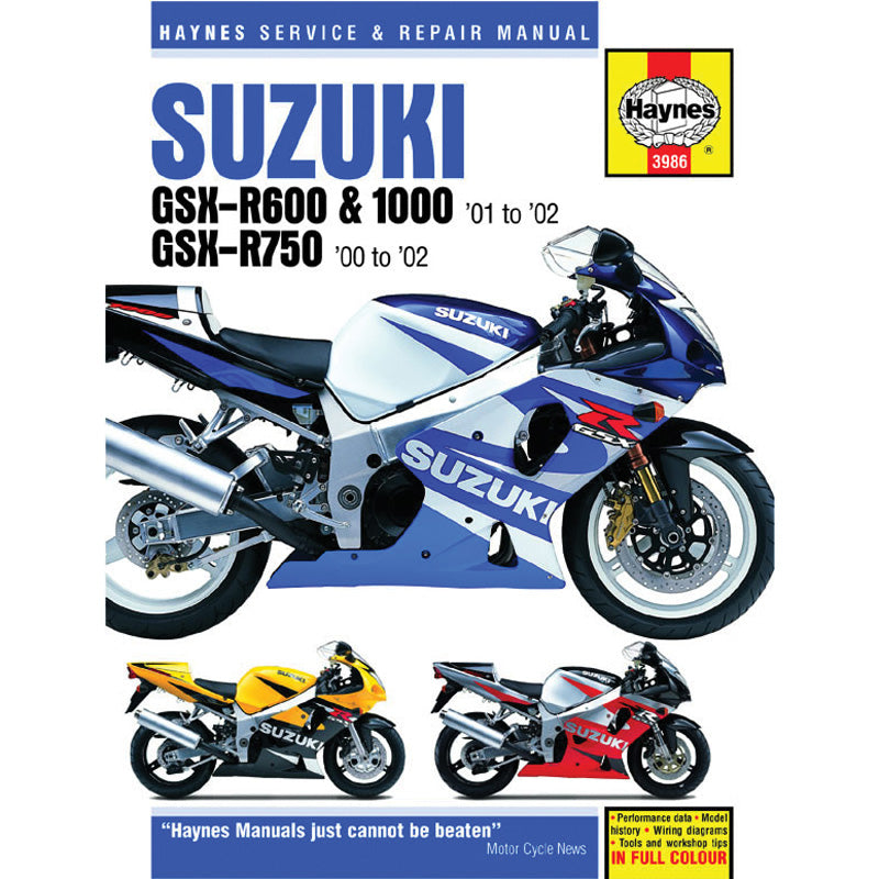 HAYNES HAYNES MANUAL DELUXE SUZ GSX-R600/750/1000 00-02 M3986