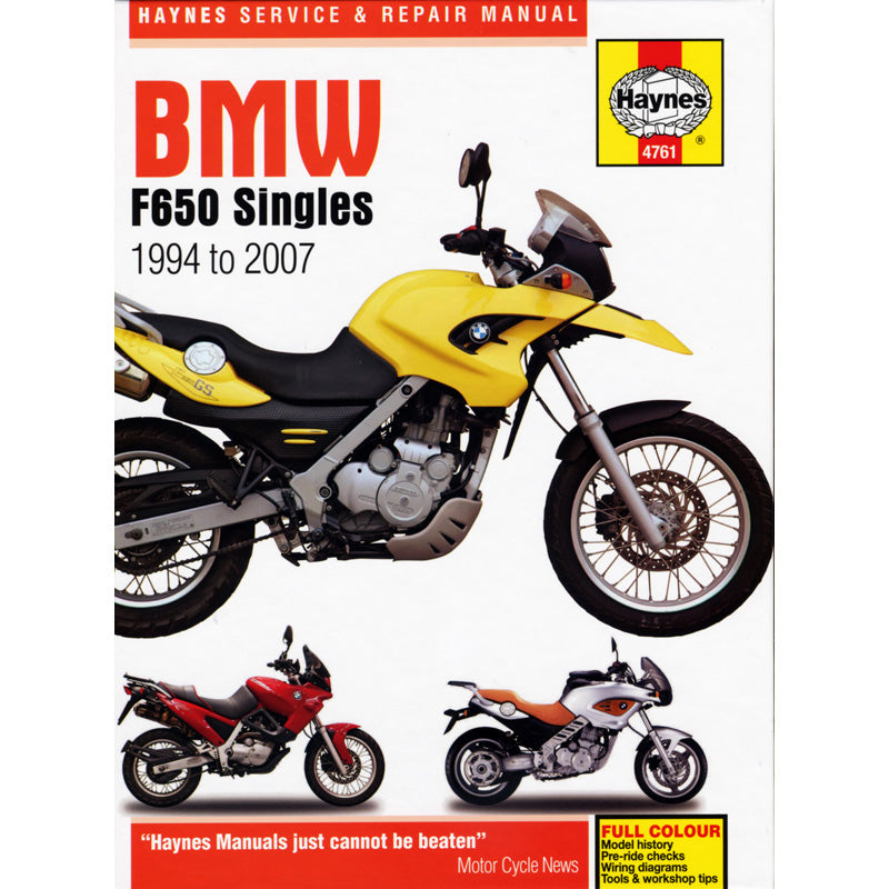 HAYNES HAYNES MANUAL DELUXE BMW F650 SINGLES 94-07. M4761