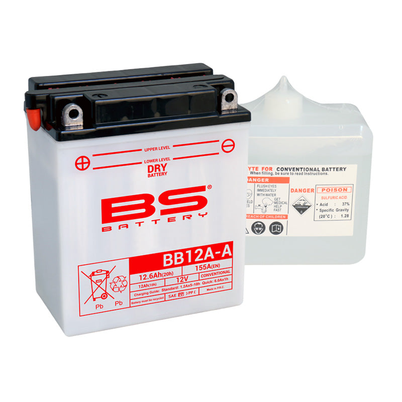 BS BATTERY BS DRY - BB12A-A  (WITH ACID PACK) (YB12A-A) YB12AA