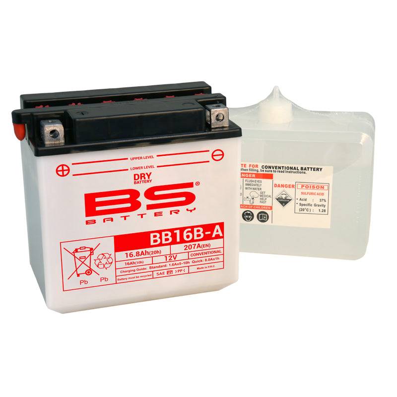 BS BATTERY BS DRY - BB16B-A  (WITH ACID PACK) (YB16B-A) YB16B-A