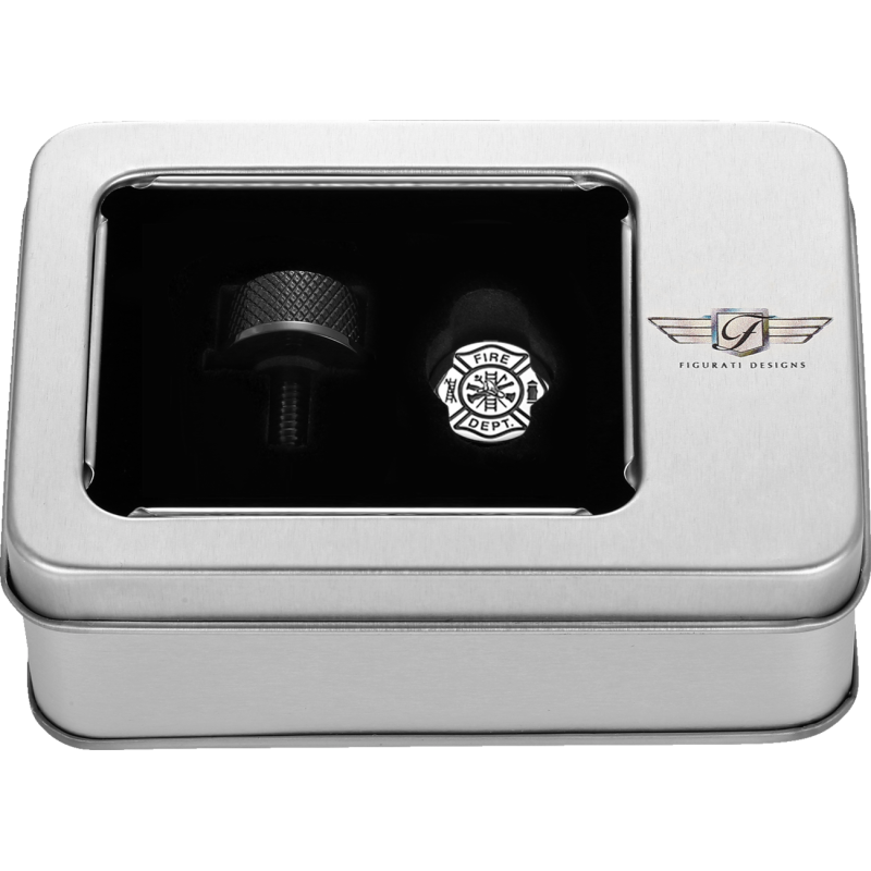 FIGURATI DESIGNS SEAT SCREW BLACK WITH 3M MALTESE CROSS-FIRE INSERT FD74-SEAT_SCREW-BLK