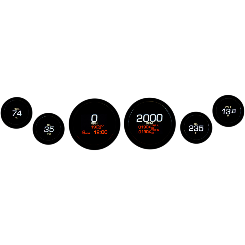 DAKOTA DIGITAL 04-13 FLHT SIX GAUGE  BLK BEZEL MLX-8604-K