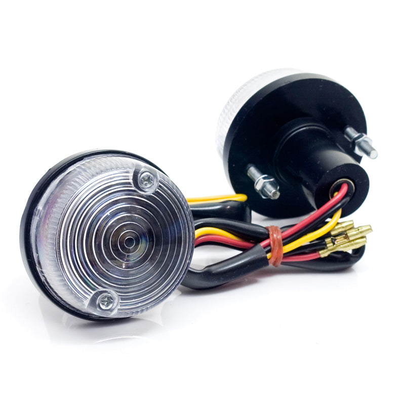 ITL TWIN TAILLIGHT ROUND CLEAR+LED LIGHTS. 060697