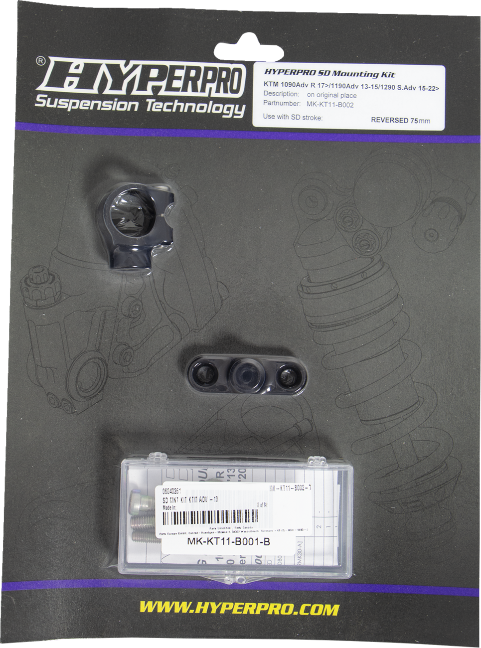 HYPERPRO SD MOUNT. KIT  BLACK KTM 1090/1190/1290 ADV/S-ADV MK-KT11-B002-B