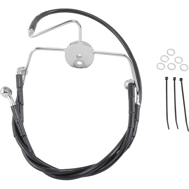 DRAG SPECIALTIES 94-07 FLHR +4BLK FRT BRK LINE KIT 644410-4BLK