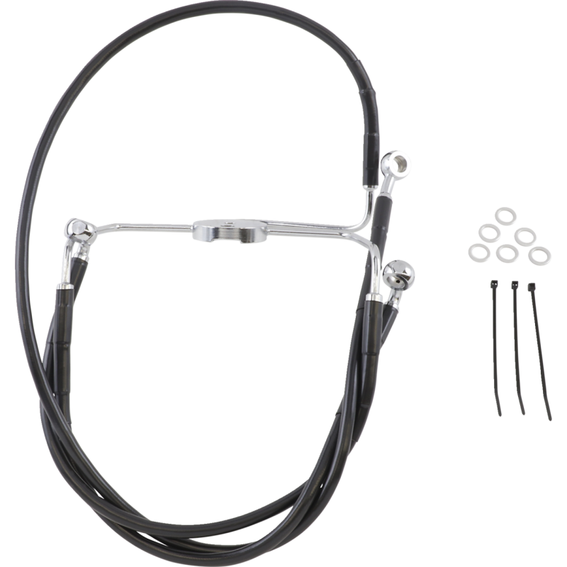 DRAG SPECIALTIES 94-07 FLHR +10 FRT BRK LINE KIT 644410-10BLK