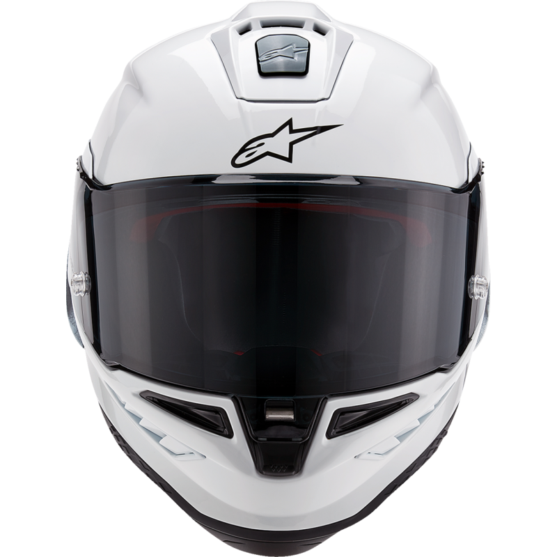 ALPINESTARS (ROAD) S-R10 SOLID HELMET WHT GLS/BLK MT S 8200124-2170-S