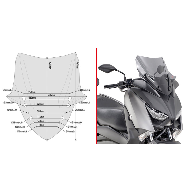 GIVI LOW SMOKE WINDSCREEN YAMAHA X-MAX 300 D2136S