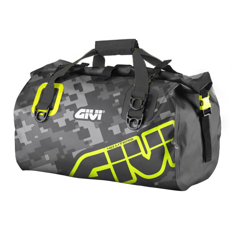 GIVI EASY-T 40L WATERPROOF GREY/YELLOW CAMO TAIL BAG EA115CM