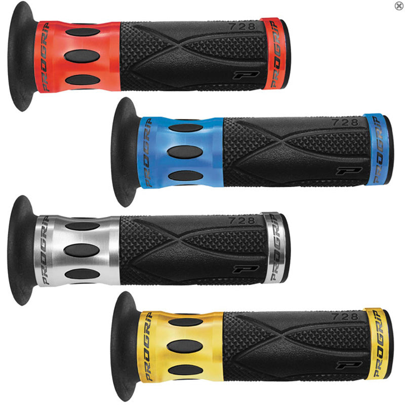 PRO GRIP GRIPS ART 728 MM 22/25 RUBBER BLUE ANODIZED 728-104