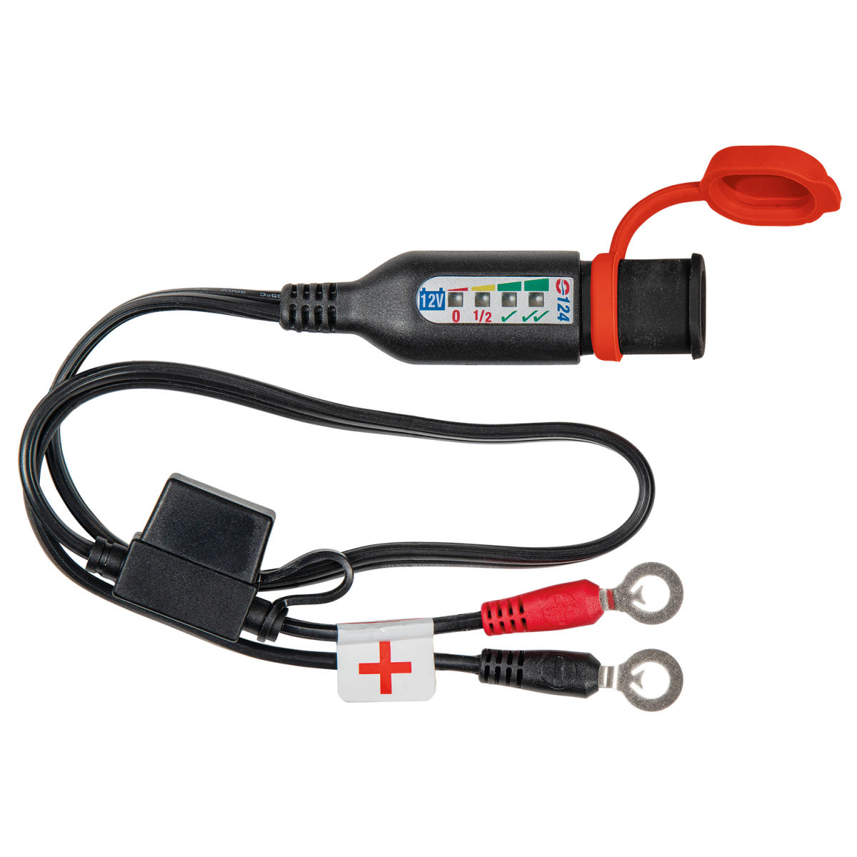 TECMATE O-124 BATTERY LEAD W/LED QTY 1 O-124