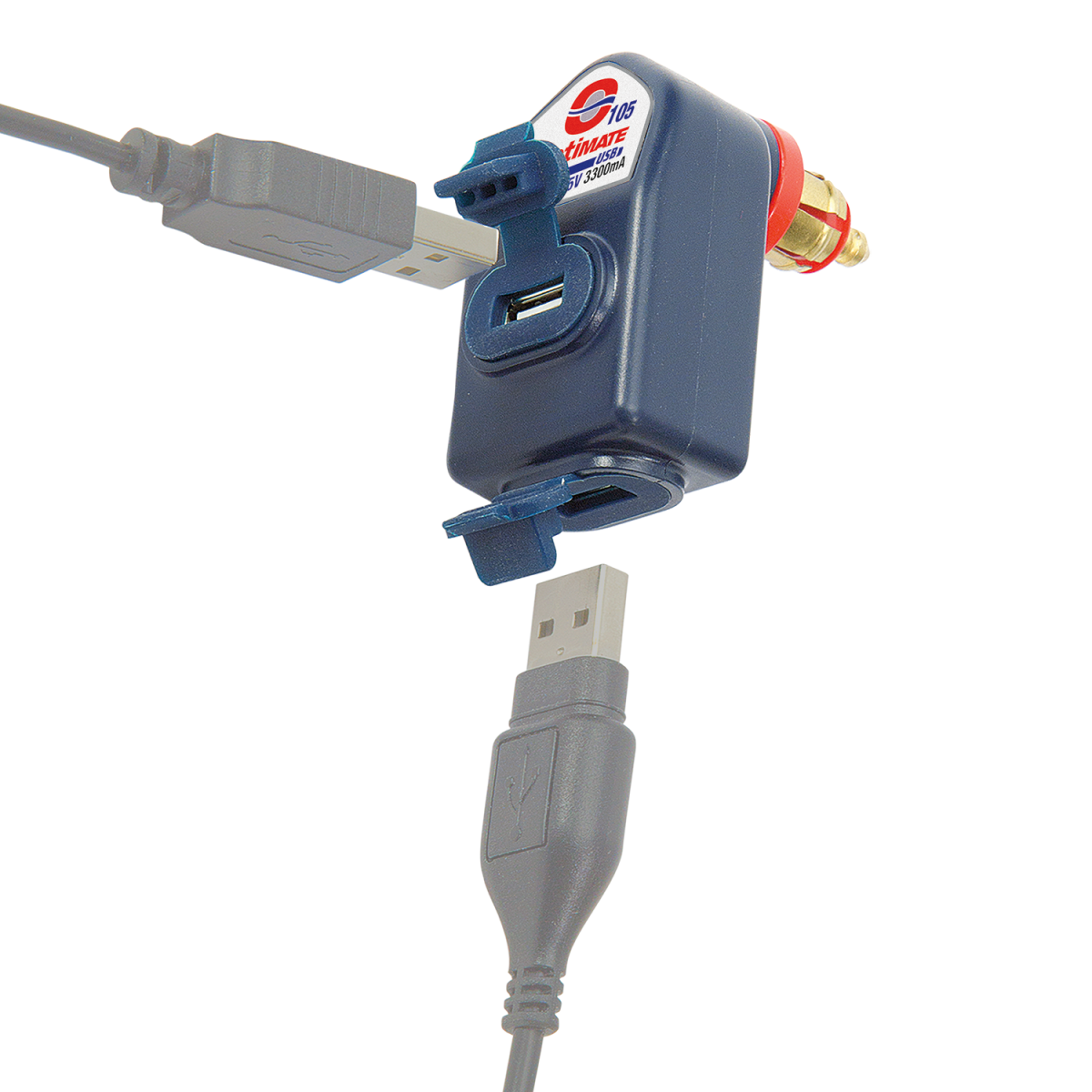 TECMATE O-105 DIN 90° PLUG TO 2XUSB-A SOCKET O-105