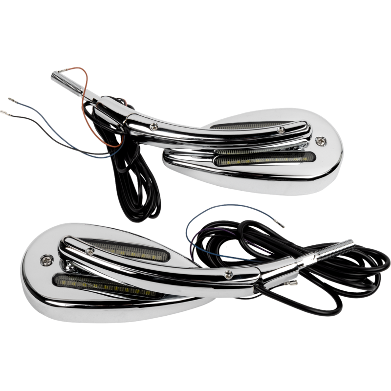 CUSTOM DYNAMICS MIRRORS LED RUN & TURN SIGNAL CHROME CD-MIR-PLUG-C