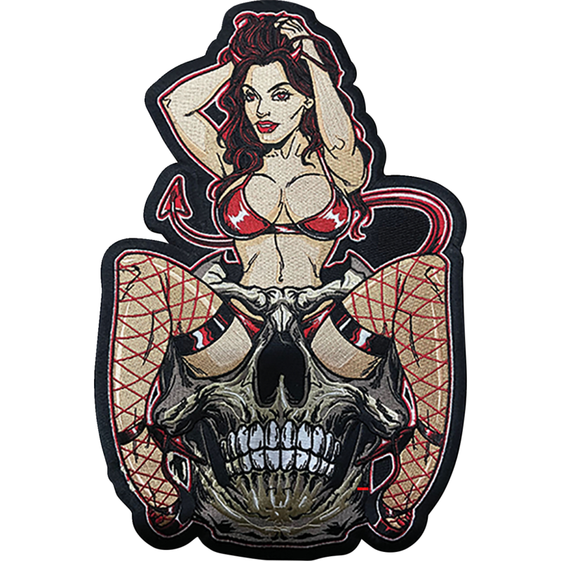LETHAL THREAT DEVIL GIRL EMBROIDERED PATCH - LARGE LT30251