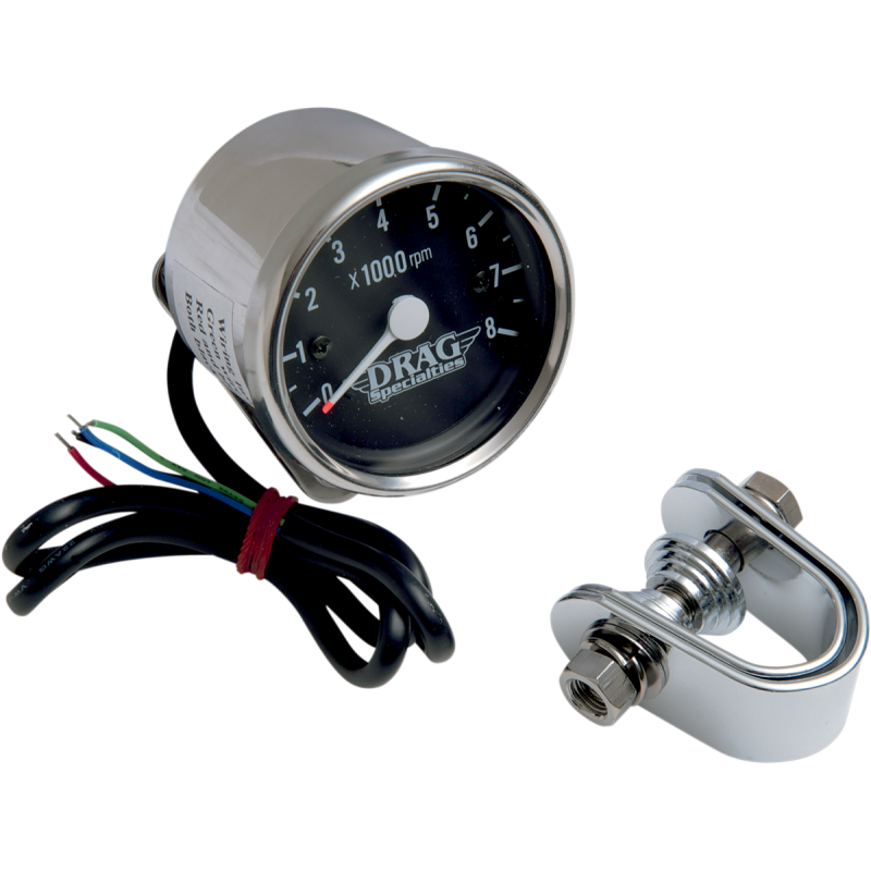 DRAG SPECIALTIES MINI ELECTR 8000TACH W/BLACK FACE 2211-0057